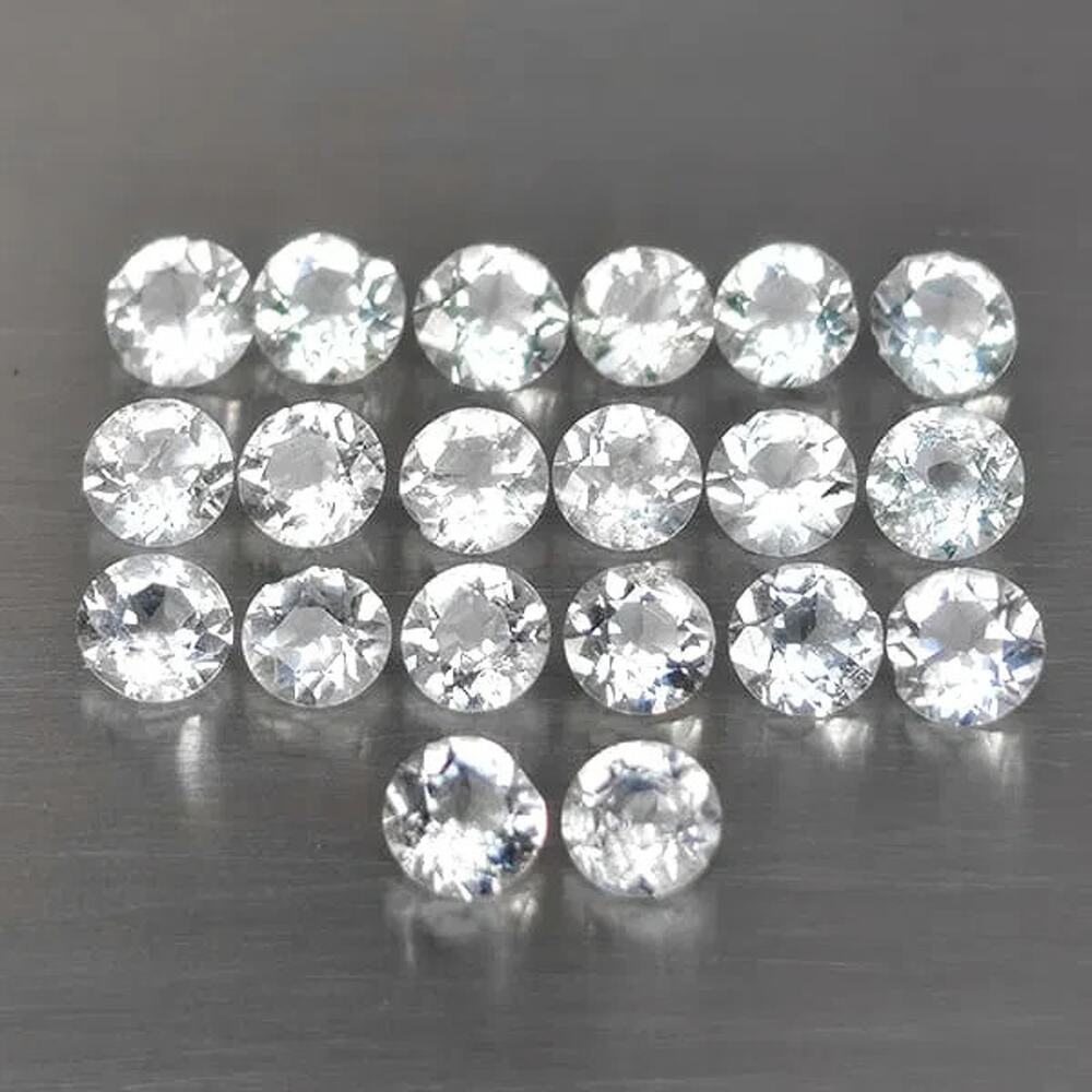 Natural White Topaz 5.78ct 20pc Round 4.2mm Lot Brazil